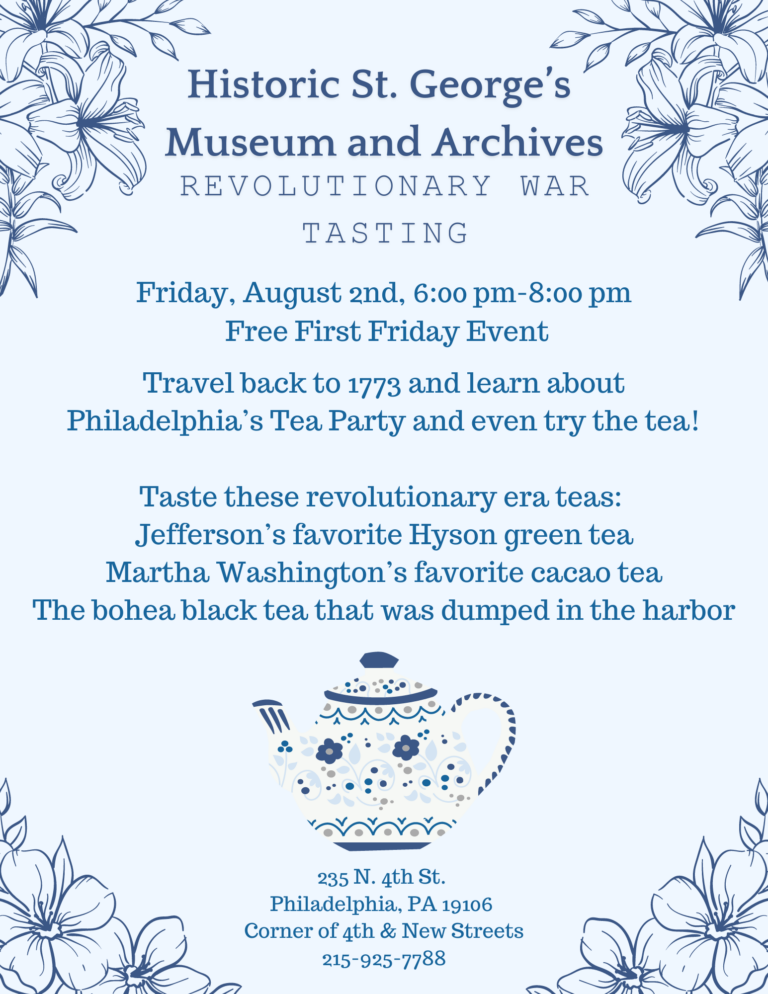 Revolutionary War Tasting – Historic St. George’s Museum and Archives