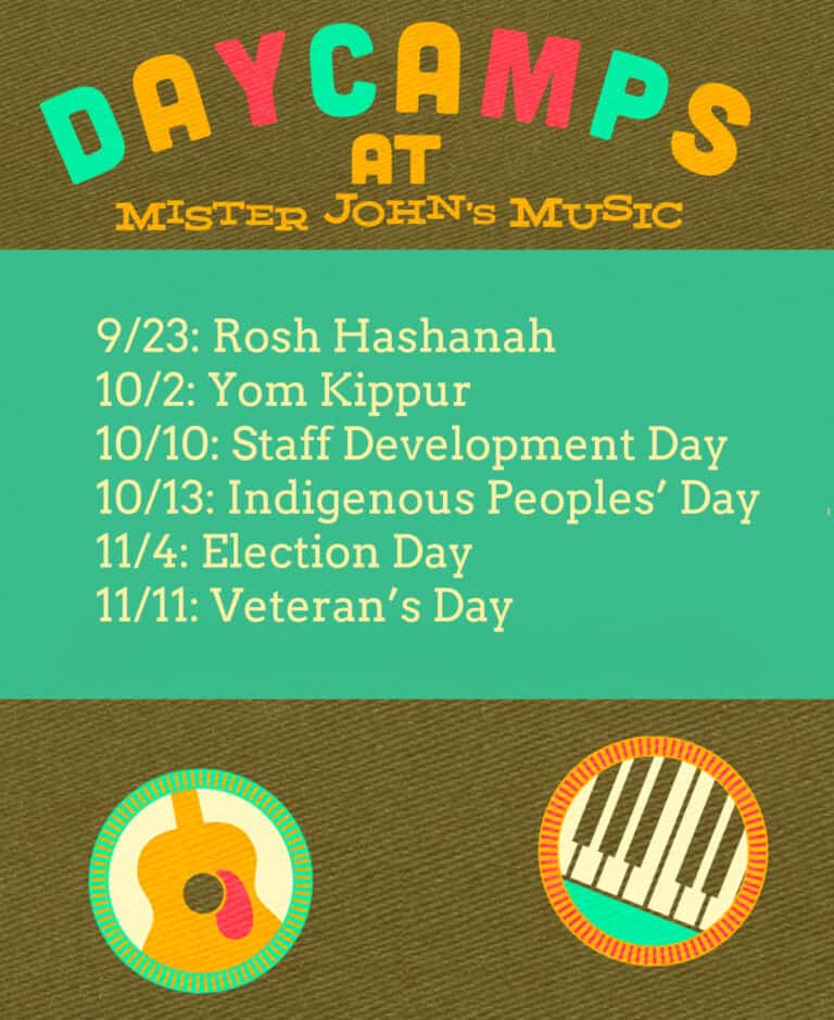 Yom Kippur Day Camp at Mister John’s Music