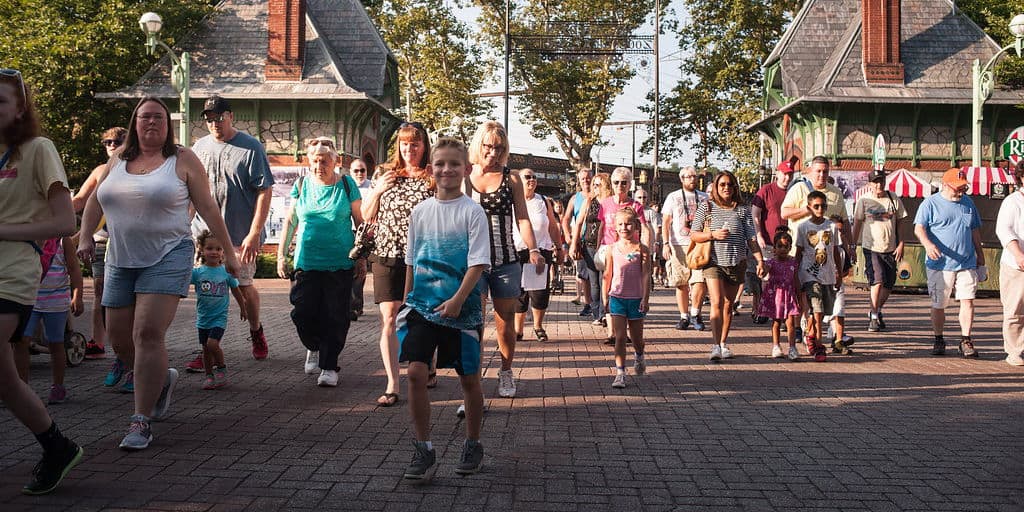 Crowd of families and children at Philadelphia Zoo Art Festival.